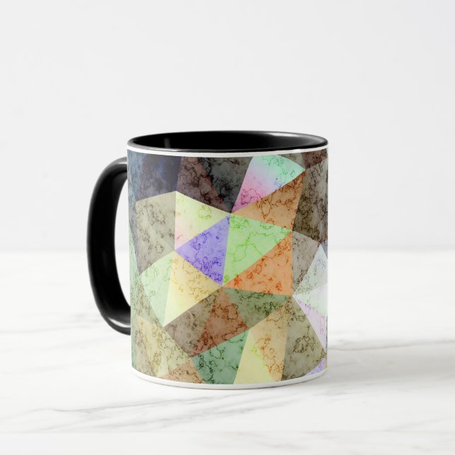 Polygonales Marmormuster Tasse (Vorderseite Links)