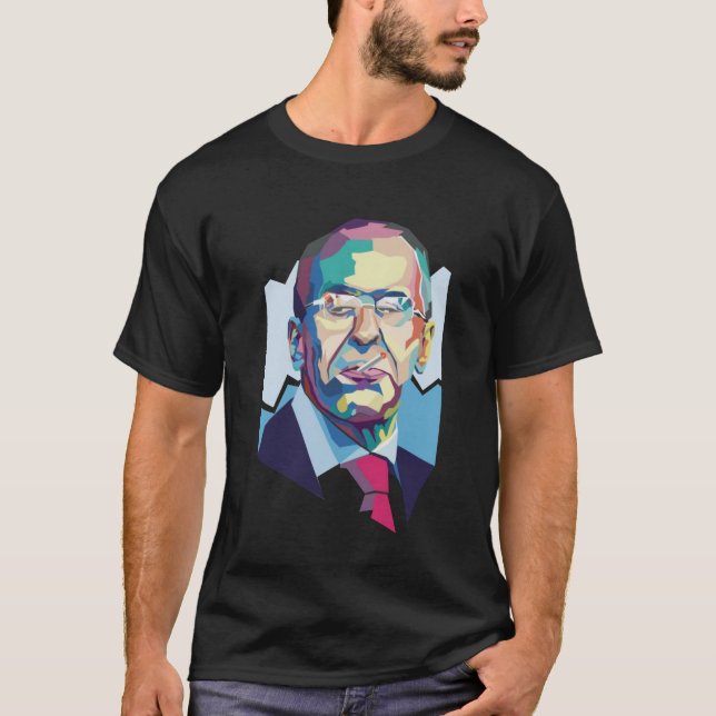 Polygonales Portrait Russland Politik T-Shirt (Vorderseite)