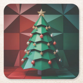 Polygonales Weihnachtsbaum-Set für Untersetzer im