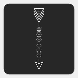 Polyhedral Dice Pfeil nach Ranger Tabletop RPG Quadratischer Aufkleber