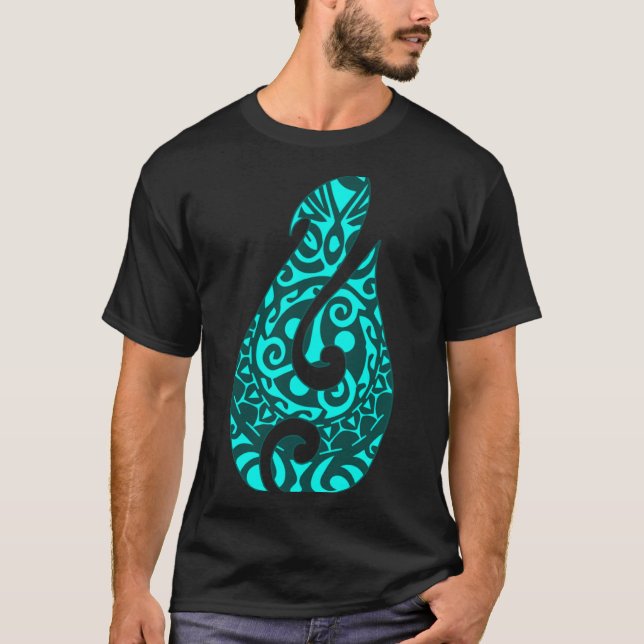 Polynesia Maori Fish Hook Hei Matau Fischhaken Mao T-Shirt (Vorderseite)