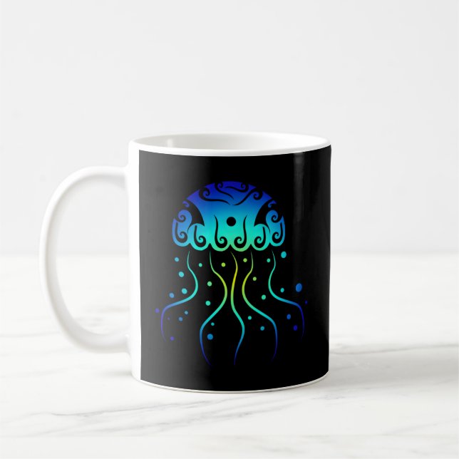 Polynesia Maori Jellyfish Stamm Tattoo Neuseeländi Kaffeetasse (Links)