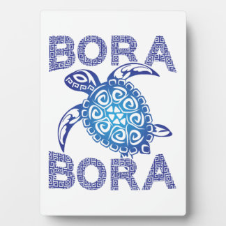 Polynesian Blue Tribal Sea Turtle Bora Bora Fotoplatte