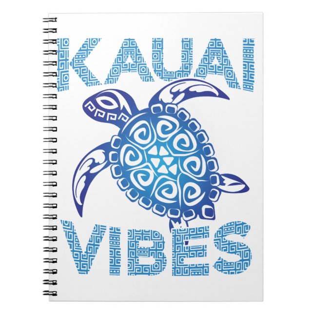 Polynesian Blue Tribal Sea Turtle Kauai Vibes Notizblock (Vorderseite)