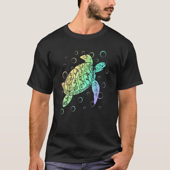 Polynesian Sea Turtle Ocean Lover Save the Turtles T-Shirt (Vorderseite)