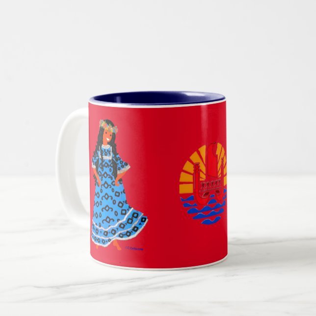 Polynésie Française, Océan Pacifique Zweifarbige Tasse (Vorderseite Links)