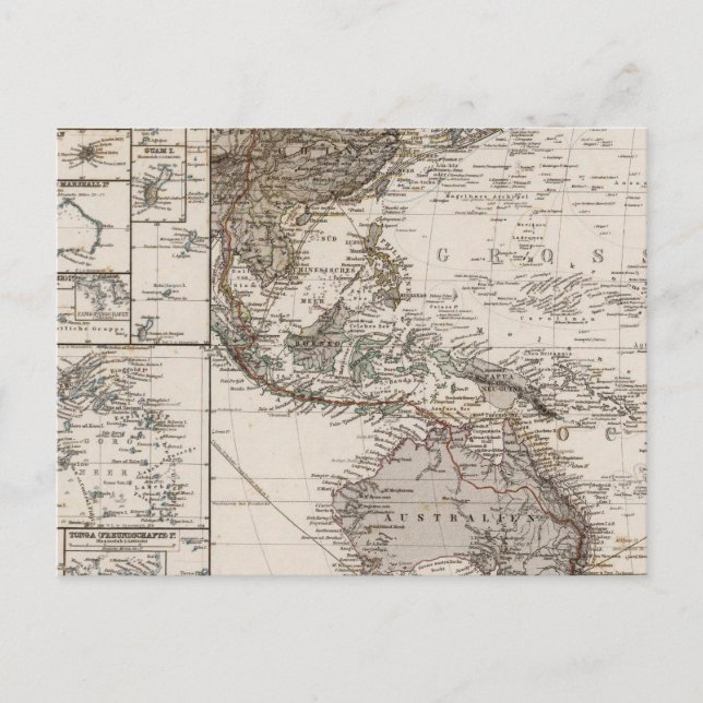 Polynesien-Karte Postkarte (Vorderseite)