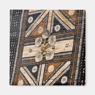 Polynesien, Königreich Tonga. Detail der Tapa Magnet