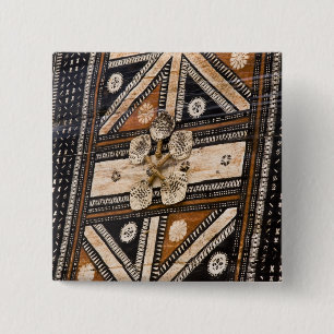 Polynesien, Königreich Tonga. Detail von Tapa Button