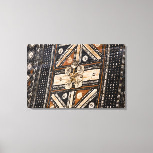 Polynesien, Königreich Tonga. Detail von Tapa Leinwanddruck