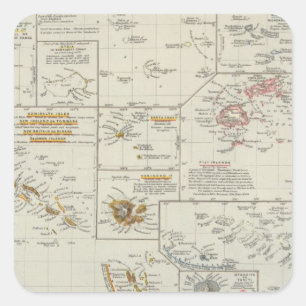 Polynesien, Pazifikinseln Quadratischer Aufkleber