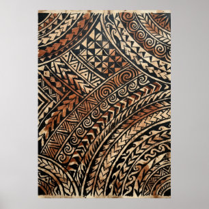 Polynesien-Stammeskunstposter Maori-Tätowierungs Poster