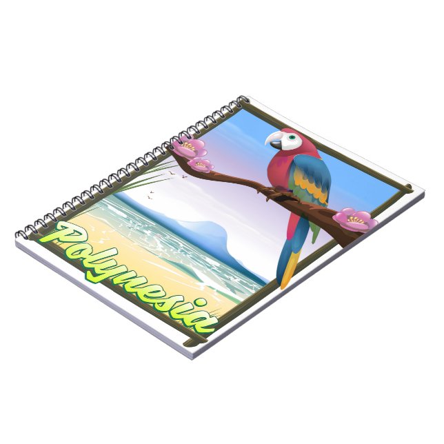 Polynesien-Strand-Reiseposter Notizblock (Linke Seite)
