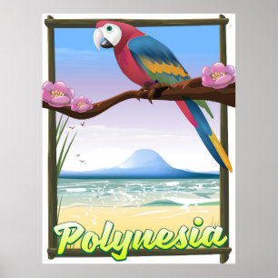 Polynesien-Strand-Reiseposter Poster