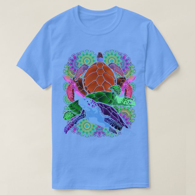 Polynesisch Tattoo Turtles Hawaiian Mandala Lover  T-Shirt (Design vorne)