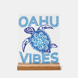 Polynesische blaue Stammesmeereschildkröte Oahu Vi Acrylschild