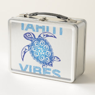Polynesische Blaue Stammesmeereschildkröte Tahiti Metall Brotdose