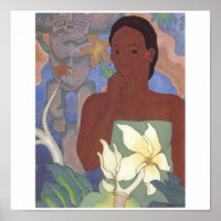 Polynesische Frau und Tiki von Arman Manookian, 19