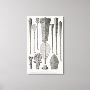 Polynesische Klubs und Rangabzeichen Leinwanddruck