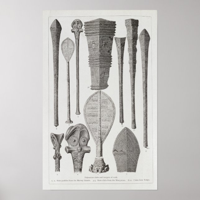 Polynesische Klubs und Rangabzeichen Poster (Vorne)