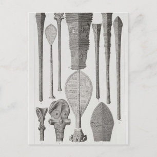 Polynesische Klubs und Rangabzeichen Postkarte