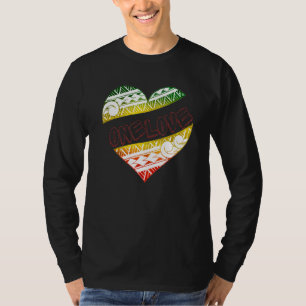 Polynesische Stammes- One-Love-Reggae-Farben-Desig T-Shirt