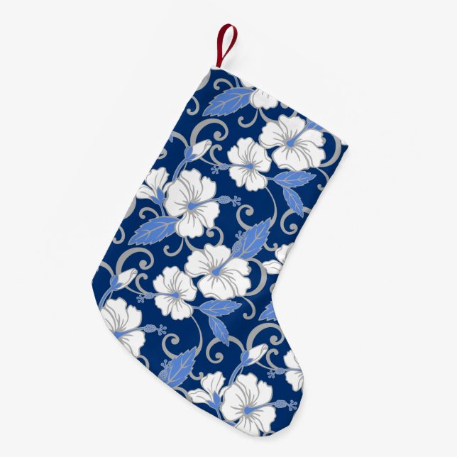 POLYNESISCHE TRAUME (BLAU) KLEINER WEIHNACHTSSTRUMPF (Vorderansicht (hängend))
