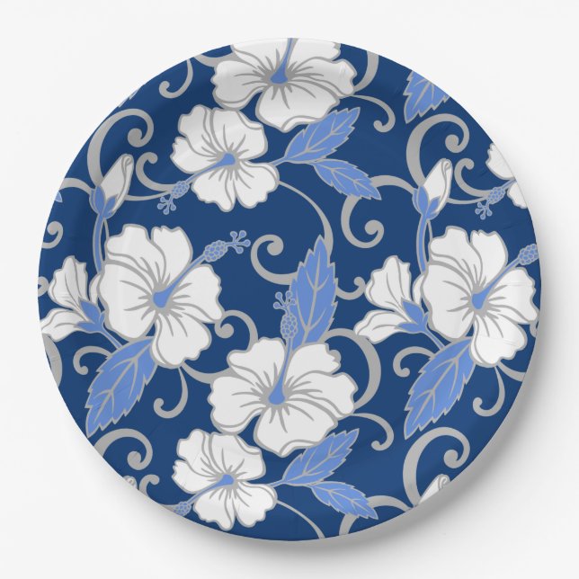 POLYNESISCHE TRAUME (BLAU) PAPPTELLER (Vorderseite)