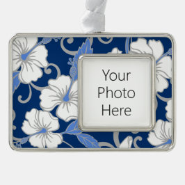 POLYNESISCHE TRAUME (BLAU) Rahmen-Ornament SILBER