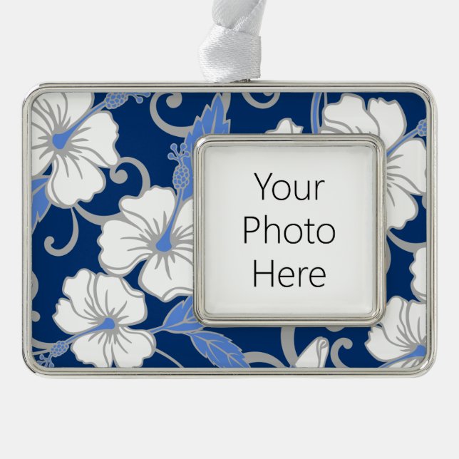 POLYNESISCHE TRAUME (BLAU) Rahmen-Ornament SILBER (Vorderseite)