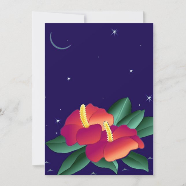 Polynesischer Flora Tiki Tropische Nächte Einladun Einladung (Vorderseite)