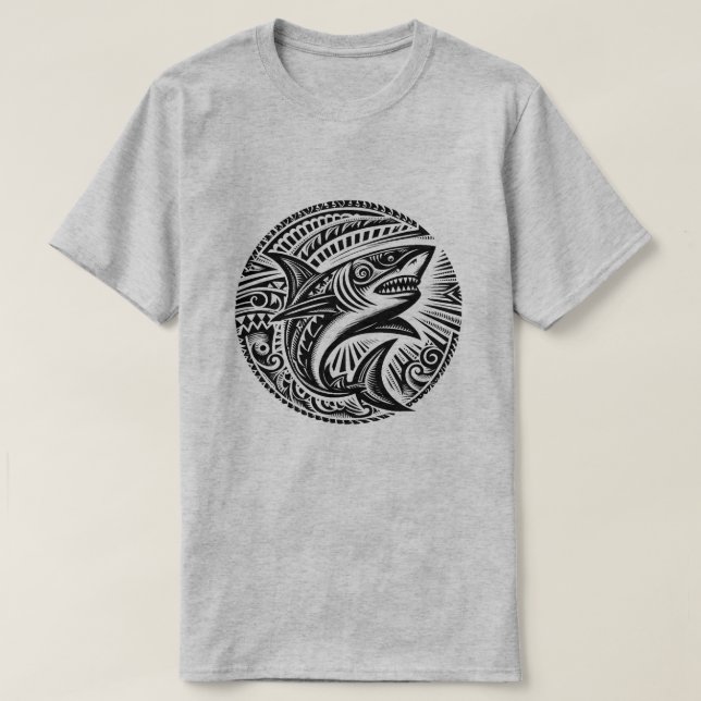 Polynesischer Hai T-Shirt (Design vorne)