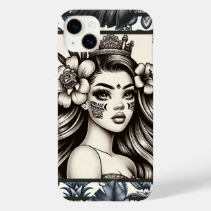 Polynesischer Prinzessin Blauer Blumenstamm Case-Mate iPhone 14 Plus Hülle