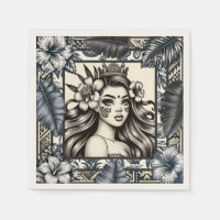 Polynesischer Prinzessin Blauer Blumenstamm