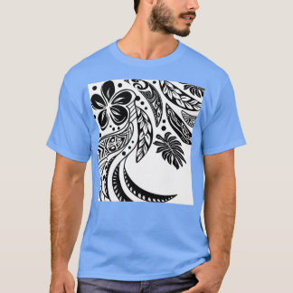 Polynesischer Stamm schwarz und weiß T-Shirt