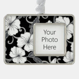 POLYNESISCHER TRAAM (SCHWARZ) Rahmen-Ornament SILBER