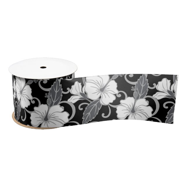 POLYNESISCHER TRAAM (SCHWARZ) SATIN RIBBON SATINBAND (Spule)