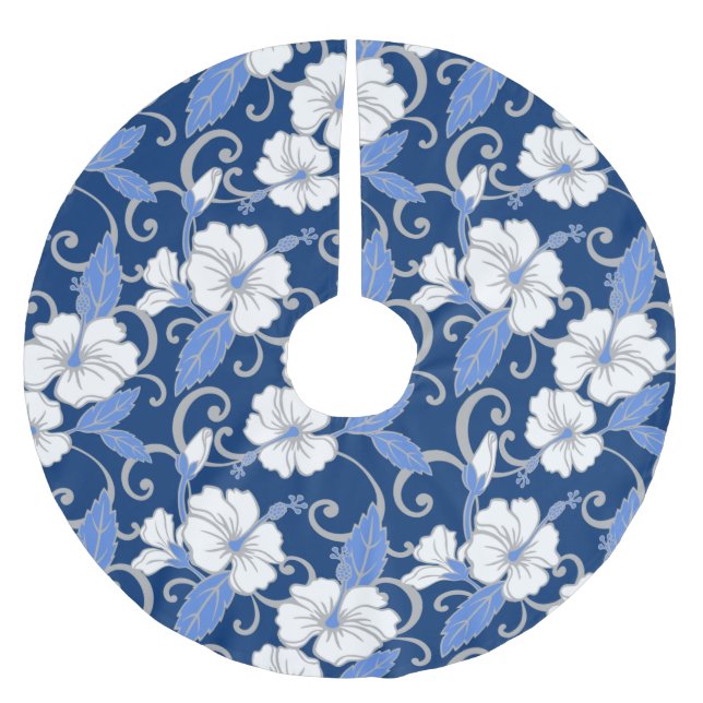 POLYNESISCHER TRAUM (BLAU) POLYESTER WEIHNACHTSBAUMDECKE (Vorderseite)