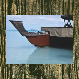 Polynesisches Schiff und Inselgewölbte Canvas Leinwanddruck