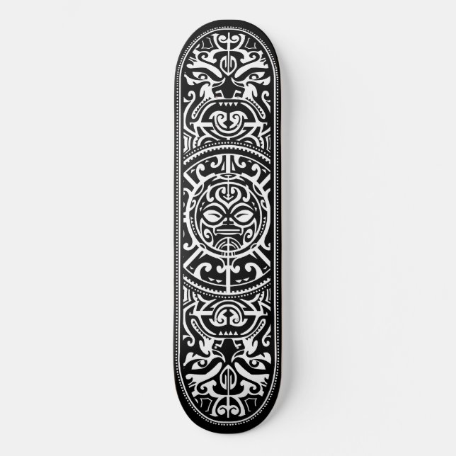 Polynesisches Stammesgefühl Holzkörner Skateboard (Vorderseite)