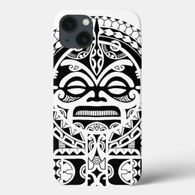 Polynesisches Tätowierdesign mit Ki-Maske Case-Mate iPhone Hülle (Rückseite)