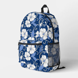POLYNESISCHES TRAUMPATTER IN BLAU BEDRUCKTER RUCKSACK