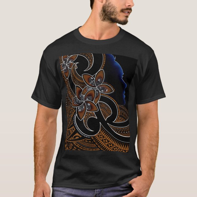 Polynesisches Tribal-Design T-Shirt (Vorderseite)
