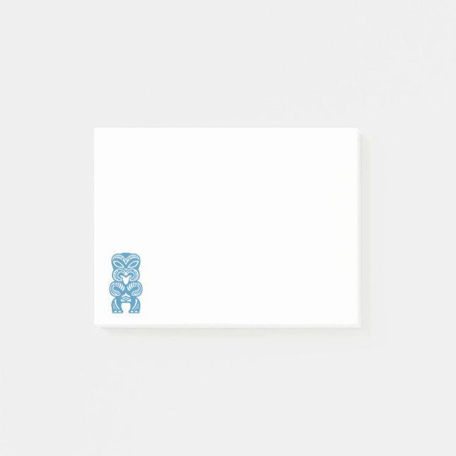 Polynesisches viel Glück blaue Tiki Posten-it® Post-it Klebezettel (Vorderseite)