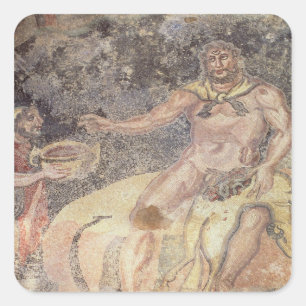 Polyphemus der Cyclops, römisches Mosaik Quadratischer Aufkleber