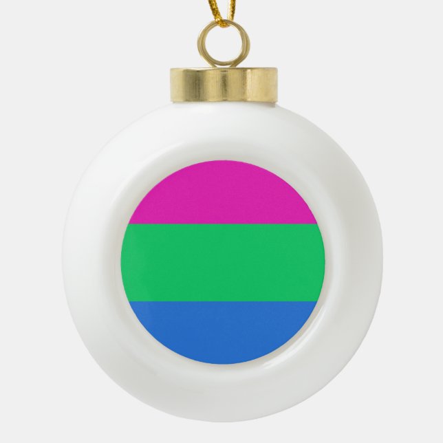 Polysex Pride Flag Keramik Kugel-Ornament (Vorderseite)