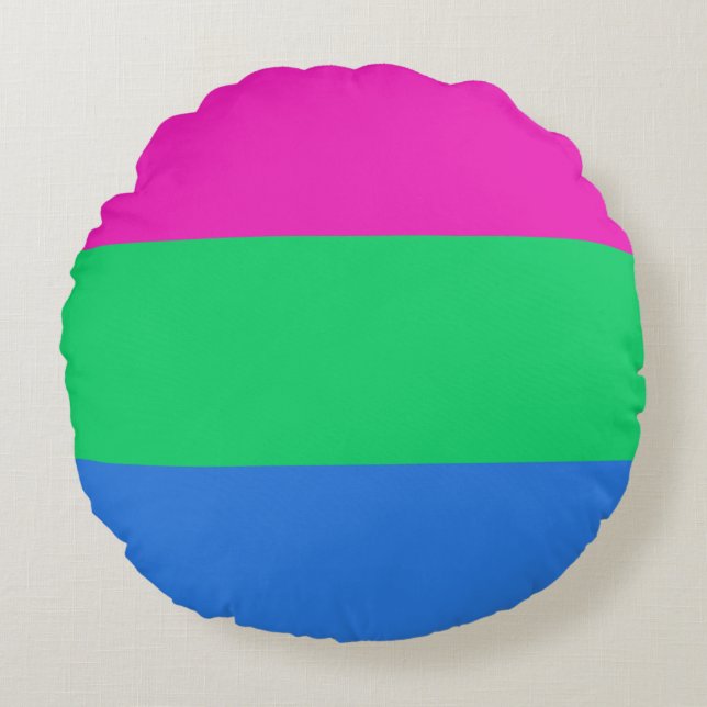 Polysex Pride Flag Rundes Kissen (Vorderseite)