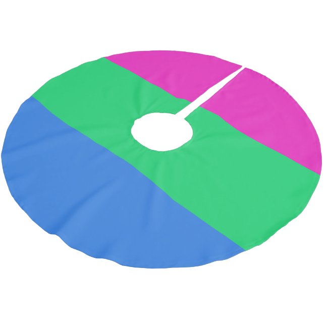 Polysexualitäts-Stolzflagge Polyester Weihnachtsbaumdecke (Schrägansicht)