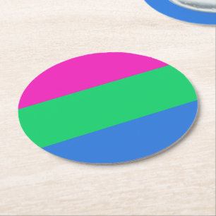 Polysexualitäts-Stolzflagge Runder Pappuntersetzer