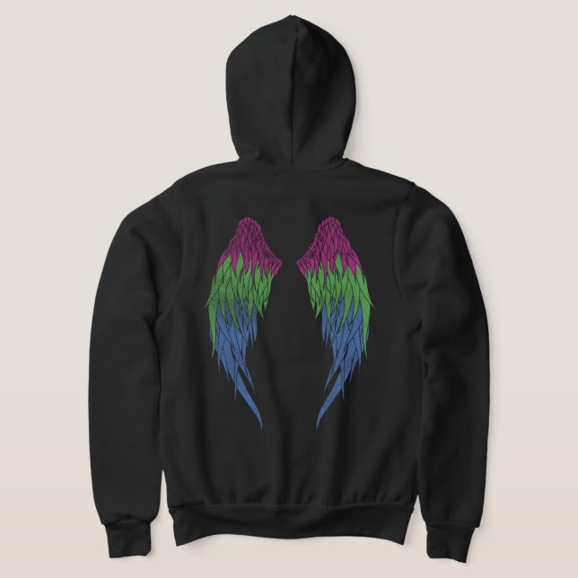 Polysexuelle Flagge - Engel Wings Hoodie (AblageHinten)